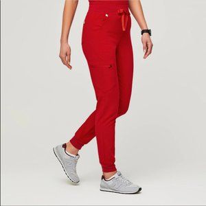 High Waisted Zamora™ Jogger Scrub Pants in Winning Red